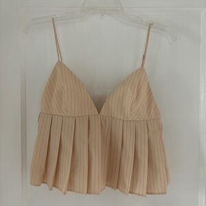 ZARA Cropped Pleated Tank Top